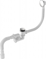 Обвязка на ванну 1 1/2*40 регулир. клик-клак переливом, с гофрой 40*40/50 автомат широк.грибок Aquant V512-18 