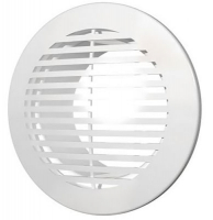 Решетка вентиляционная круглая приточно-вытяжная D195 150КФ с фланцем АБС белая D150