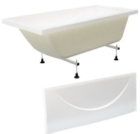 Ванна 1500*700 "Стандарт" АБС 6мм с ножками, с экраном  Метакам (АБС пластик)