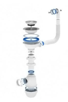 Сифон Грот 3 1/2*40 с переливом гибким, круглый Ани Пласт А0142S 1/10 (531361) 