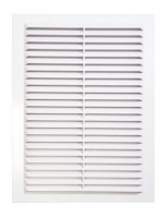 Решетка вентиляционная вытяжная с сеткой б/рамки 230*230 2323В АБС белая 1/64