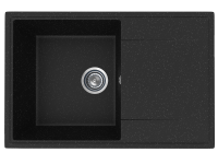 Мойка Модель GR 735-004 (черный оникс) матовая без отверстия под смеситель SOFT-TOUCH 735*475*175 с сифоном GOTA ROCIO