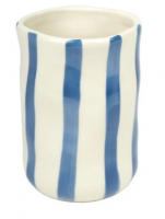 Стакан для зубных щеток керамика Ривьера синяя полоска