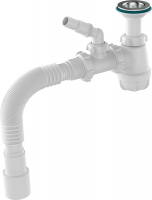 Сифон 1 1/4*40 с гофрой 40*40/50 с носиком Aquant S2045 1/30