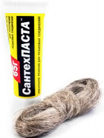 Набор Паста уплотнительная 65г Сантехпаста + лен 14гр. (5-0037) 1/100