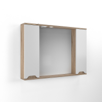 Шкаф зеркальный Бланко 800 дуб вотан/бел. C GOLDEN FOX
