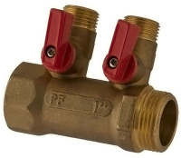 Коллектор резьбовой 1-1/2 с 2 кранами PF mv265.2