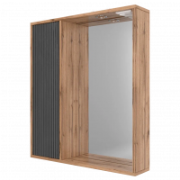 Шкаф зеркальный Ренессанс 800 прав (1 дверь)  вотан + графит матовый GOLDEN FOX