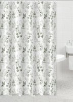 Штора д/ванной комнаты с кольцами GOTA ROCIO® Green Plant 180*180 1/25