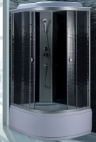 Душ.каб.1200*800*2150 выс.акр.поддон,ст.мозаика,руч, троп душ, сиден,NG-7510-14L BLACK