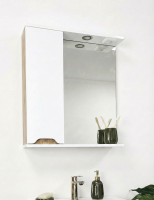 Шкаф зеркальный Бланко 600 лев дуб вотан/бел. C GOLDEN FOX Шкаф зеркальный Бланко 600 лев дуб вотан/бел. C GOLDEN FOX