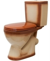 Унитаз-компакт Лира коричневый декор (г.Киров), кос. вып., ниж. подв., антивсплеск, сиденье полипропилен Унитаз-компакт Лира коричневый декор (г.Киров), кос. вып., ниж. подв., антивсплеск, сиденье полипропилен