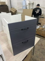 Подстолье Кашемир софт графит 600 (2 ящика) под умывальник Фостер 60 GOLDEN FOX Подстолье Кашемир софт графит 600 (2 ящика) под умывальник Фостер 60 GOLDEN FOX