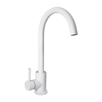 Смеситель д/кухни шар. с высоким изливом Булат нерж.сталь цвет белый 511510 АНТЕЙ 1/10