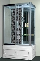 Душ.каб.1200*820*2150 выс.акр.под,стенки черный NG-7716BL