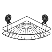 Полка металл. угловая 1-а ярусная на присоске Air-lock BI-4049 черный Sakura