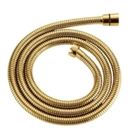 Шланг д/душа 150см имп.-имп. золото, двойной замок, нерж.ст., прокладка с сеткой (FU8209G) GOLDEN FOX® блистер