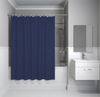 Шторка д/ванной с кольцами 200x180 см, PE, темно-синий, IDDIS, P05PE18i11