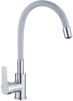 Смеситель д/кухни шар. с силикон. изливом, креп.гайка серый с латунным серд. 302538 d35 Шелк Gota Rocio ХИТ!!! 