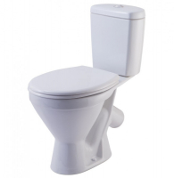 Унитаз-компакт Стандарт белый с арматурой, кос. вып., ниж. подв., антивсплеск, сиденье полипропилен (г.Киров)