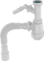 Сифон 1 1/2*40 с гофрой 40*40/50 без выпуска с носиком Aquant В1045 1/30
