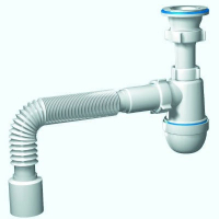 Сифон 1 1/2*40 с гофрой 40*50 Ани Пласт C0110 1/35