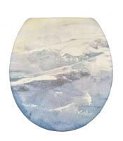 Сиденье д/унитаза мягкое (голубой мрамор) "Сантис" 1/12