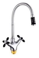 Смеситель д/кухни с 2-мя рукоятками с выс.гибким изливом цв. ручк.черный G332542 Олива GOTA ROCIO® 1/10