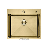 Мойка премиум нерж.сталь 3мм 600*450 с сифоном Золото Golden Fox