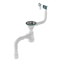 Сифон 3 1/2*40 металл. чаша/металл.креп. с переливом круг/прямоуг. с гофрой 40*40/50 Aquant B0178 1/20