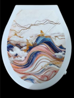 Сиденье д/унитаза жёсткое КЛАССИК "Цветной Мрамор" 1/10