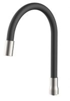 Излив д/кухни гибкий силикон. САТИН.гайка черный 49,5см G9692S GOTA ROCIO® 1/50 европодвес