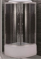 Душ.каб.1000*1000*2200 выс.под.,ч.ст.,ст.мозаика,тр.душ,р.душ 2р+кр.,см.2р,сиденье в под.NG-7509-14