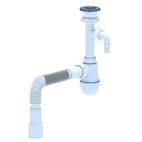 Сифон 1 1/2*40 с гофрой 40*40/50 с носиком Ани Пласт C0315 1/30