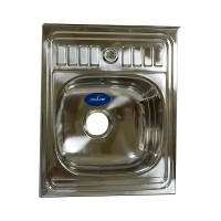 Мойка нерж.сталь накладная 0,8мм 600*500 вып. 3 1/2 с сифоном гл.18см.