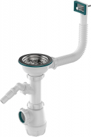 Сифон 3 1/2*40 с переливом гибким, прямоуг. с носиком Aquant B0146 1/29