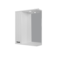 Шкаф зеркальный Кашемир 600L (1 дверь) С белый софт GOLDEN FOX