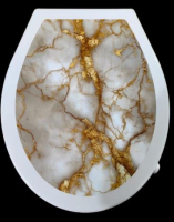 Сиденье д/унитаза жёсткое КЛАССИК "Мрамор белый" 1/10