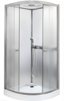 Душ.кабина 80*80*210 низкий поддон 10 см мат.стекло полукруг F811 РАRLY 4 части