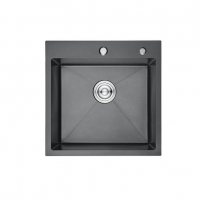 Мойка премиум нерж.сталь 3мм 500*500 с сифоном Графит серый Golden Fox