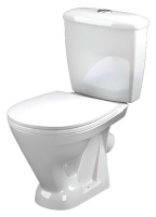 Унитаз-компакт Радуга тарельчатый белый с сиденьем, с арматурой, монокороб Стандарт (г.Ст.Оскол)