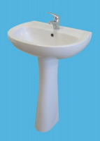 Умывальник-тюльпан Версия с обр. перел. белый  (ум.Версия.+ пьед.Соната) 57см (г.Воротынск)