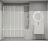 Шторка д/ванной с кольцами 180*180см, PEVA, белая P08PV11i11, IDDIS