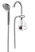 Смеситель с электронагревом д/умывальника и ванны настенный, с дисплеем, с лейкой и шлангом, белый G900593 GOTA ROCIO 1/10