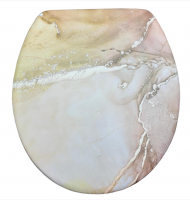 Сиденье д/унитаза мягкое (розовый мрамор) "Сантис" 1/12