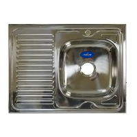 Мойка нерж.сталь накладная 0,6мм 800*600 прав вып. 3 1/2 с сифоном гл.16см