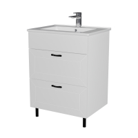 Подстолье Кашемир 600 (2 ящика) белый софт под умывальник Quadro 60 GOLDEN FOX