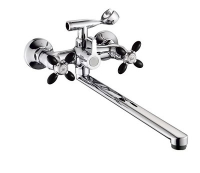 Смеситель д/ванны с 2-мя рукоятками с изливом L-40см. с цв.руч. черный G334942 Олива GOTA ROCIO® 1/10