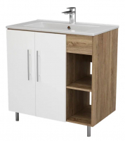 Подстолье Брит 75 (2 двери) дуб сонома/белый глянец под. умывальник Quadro 75 GOLDEN FOX Подстолье Брит 75 (2 двери) дуб сонома/белый глянец под. умывальник Quadro 75 GOLDEN FOX