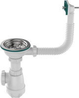 Сифон 3 1/2*40 с переливом гибким, прямоуг. Aquant B0145 1/29 (аналог А0145S)